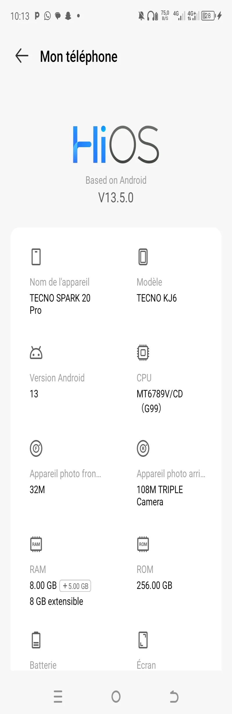 Image 3 de Vends techno spark 20 pro 