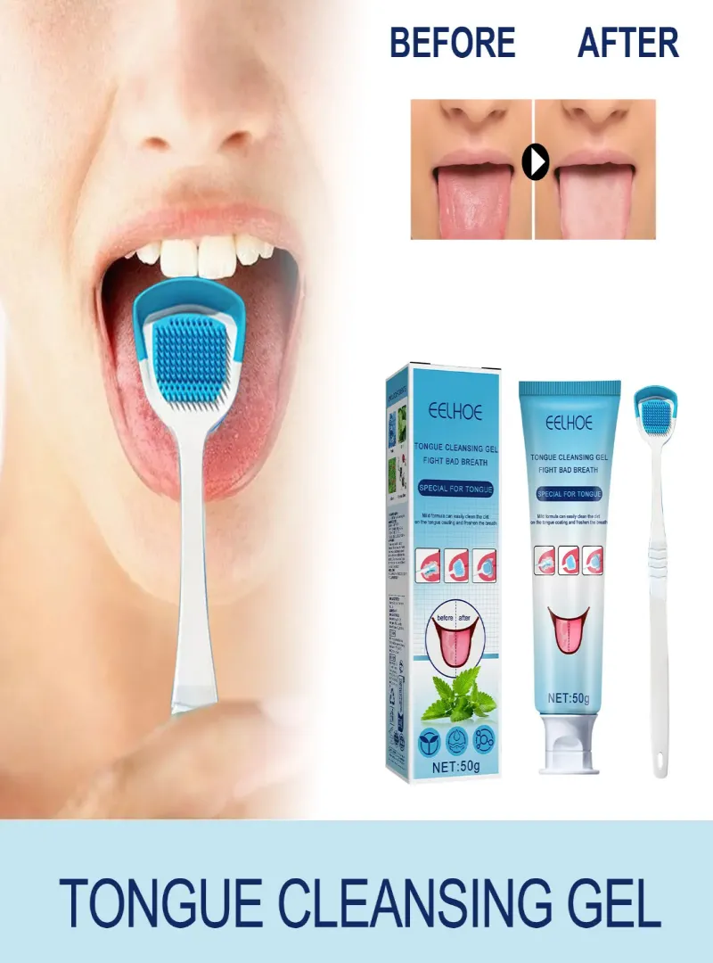 Gel pour langue cotre la mauvaise haleine avec brosse spéciale adapté 