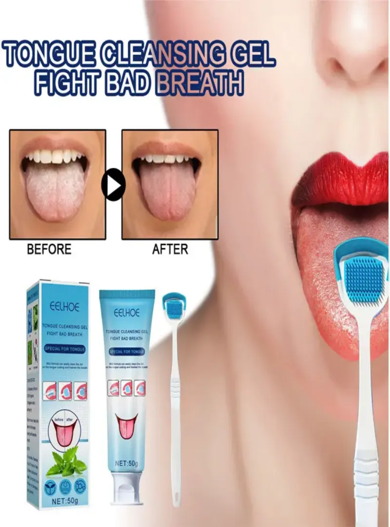 Image 3 de Gel pour langue cotre la mauvaise haleine avec brosse spéciale adapté 