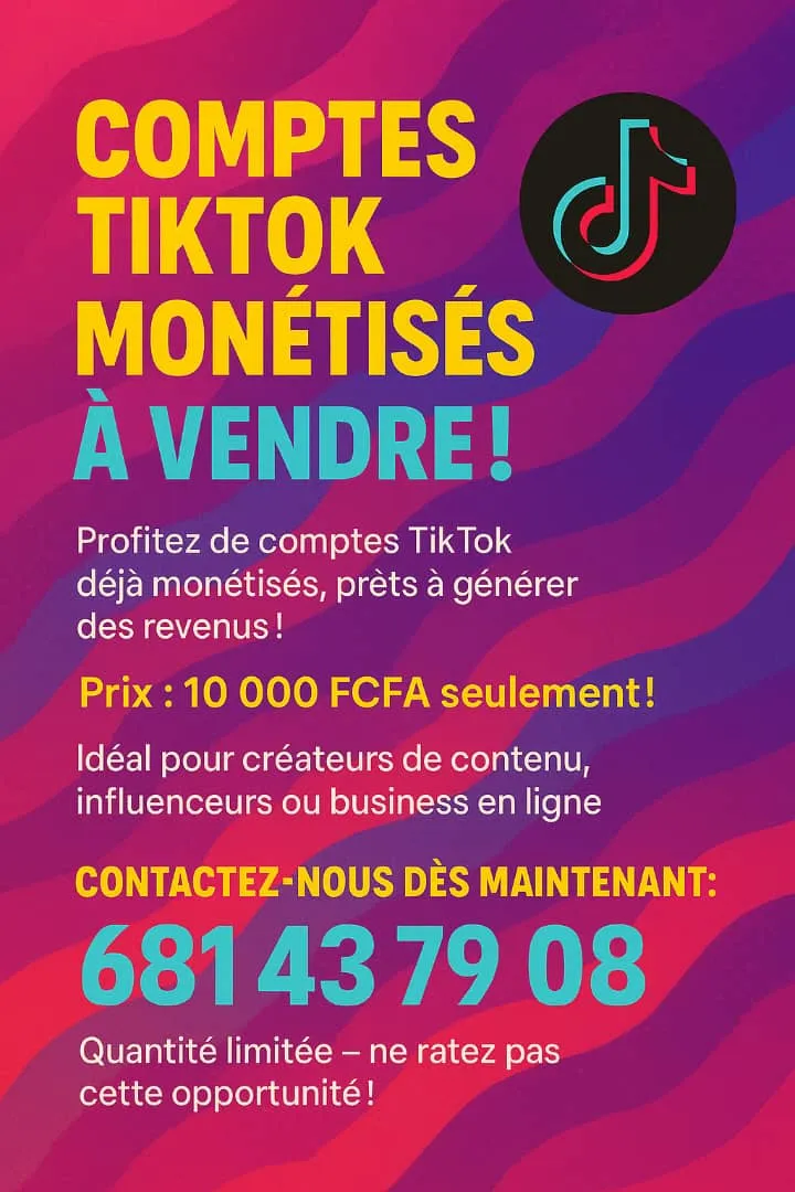 Vente de compte tiktok monétiser 